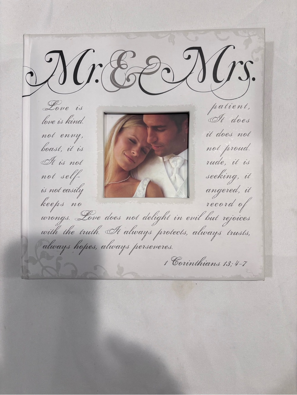 Mr. & Mrs. Decorative Photo Album- White